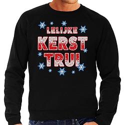 Foto van Foute kerstborrel trui / kersttrui lelijke kerst trui zwart voor heren 2xl (56) - kerst truien