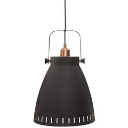 Foto van Metalen hanglamp - e27 - 40 w - h. 38,9 cm - donkergrijs