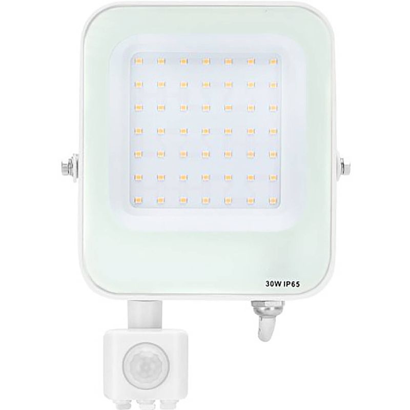 Foto van Led bouwlamp met bewegingssensor - led schijnwerper - aigi rekan - 30 watt - natuurlijk wit 4000k - waterdicht ip65 -