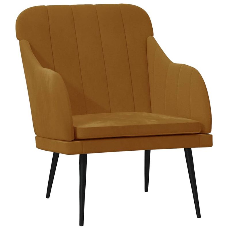 Foto van Vidaxl fauteuil 63x76x80 cm fluweel bruin