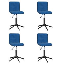 Foto van Vidaxl eetkamerstoelen draaibaar 4 st fluweel blauw