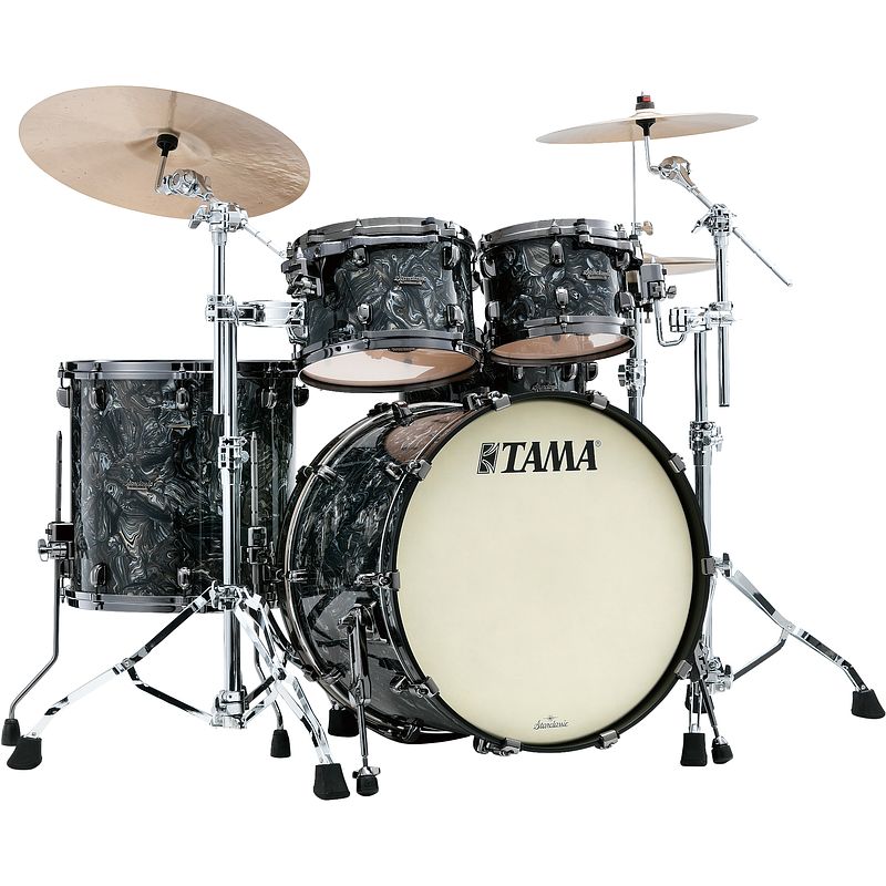 Foto van Tama mr42tzbns-ccl starclassic maple charcoal swirl 4d. shellset black hardware