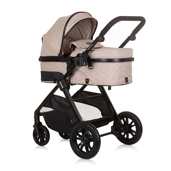 Foto van Chipolino harmony opvouwbare 3 in 1 kinderwagen met luiertas macadamia