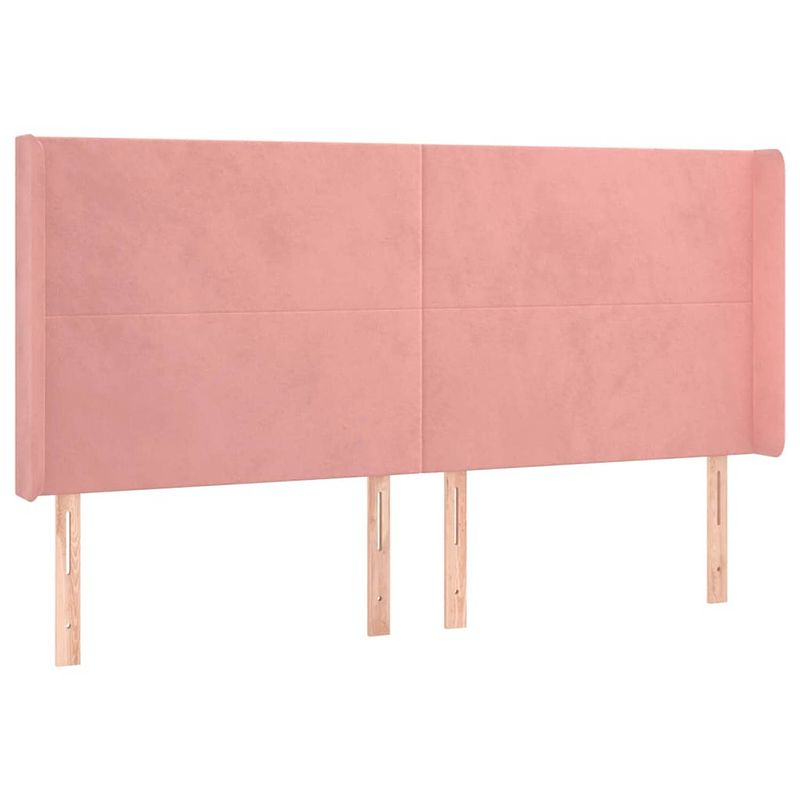 Foto van The living store hoofdbord - fluweel - verstelbaar - comfortabele ondersteuning - roze - 163 x 16 x 118/128 cm