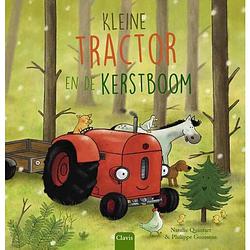 Foto van Kleine tractor en de kerstboom