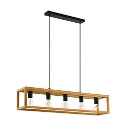 Foto van Eglo blackcrown 1 hanglamp - e27 - 100 cm - zwart/bruin