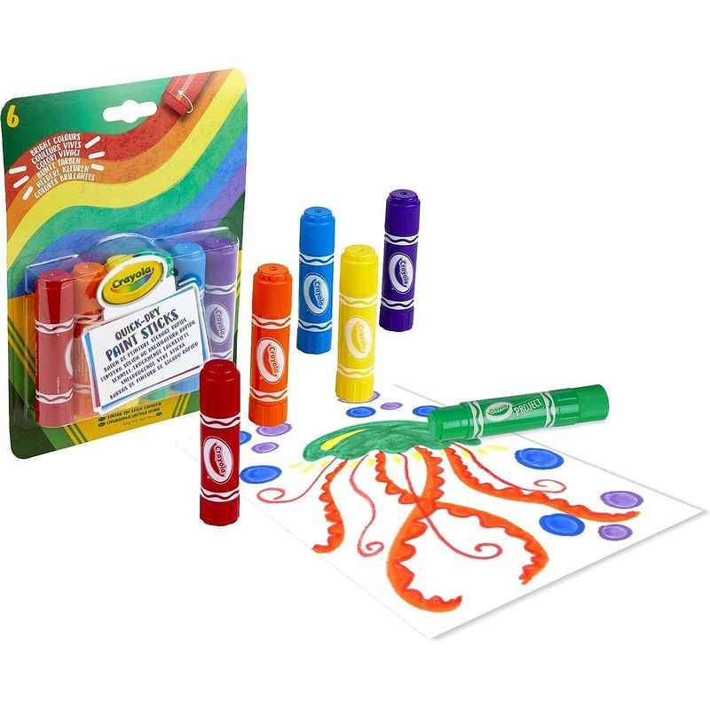 Foto van Crayola - 6 verf sticks - sneldrogend - zonder geknoei - geen water nodig