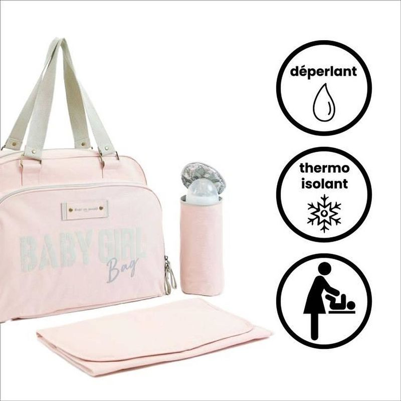 Foto van Baby op baby aan boord simpelweg babybag - rose