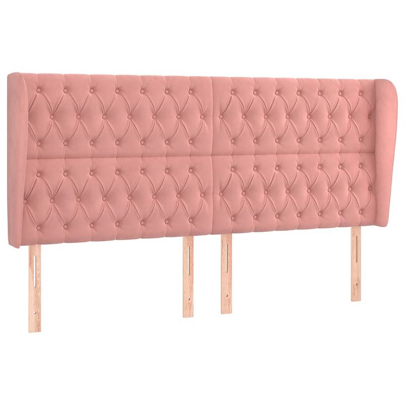 Foto van Vidaxl hoofdbord met randen 183x23x118/128 cm fluweel roze