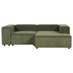 Foto van Beliani aprica - modulaire sofa-groen-corduroy