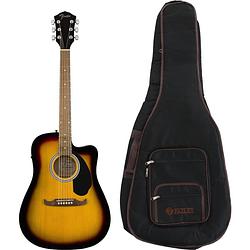 Foto van Fender fa-125ce dreadnought sunburst elektrisch-akoestische westerngitaar + gigbag