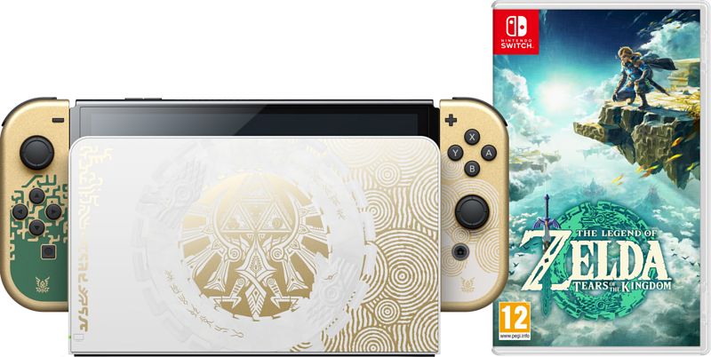 Foto van Nintendo switch oled zelda edition + the legend of zelda: tears of the kingdom