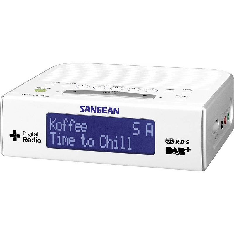 Foto van Sangean dcr-89+ wekkerradio dab+, vhf (fm) aux wit