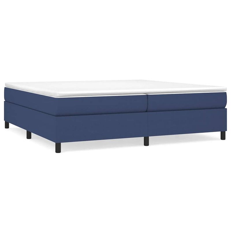 Foto van The living store boxspringframe - blauw - 203 x 200 x 35 cm - 100% polyester