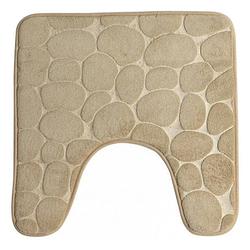 Foto van Urban living badkamerkleedje/wc badmat tapijt - memory foam - beige - 49 x 49 cm - badmatjes