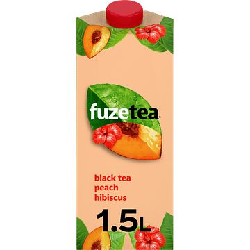 Foto van Fuze tea black tea peach hibiscus 1, 5l bij jumbo