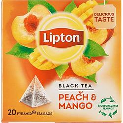 Foto van Lipton zwarte thee peach & mango 20 stuks bij jumbo