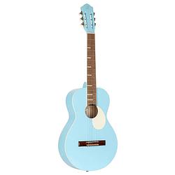 Foto van Ortega gaucho series rga-sky sky blue 4/4-formaat klassieke gitaar met gigbag