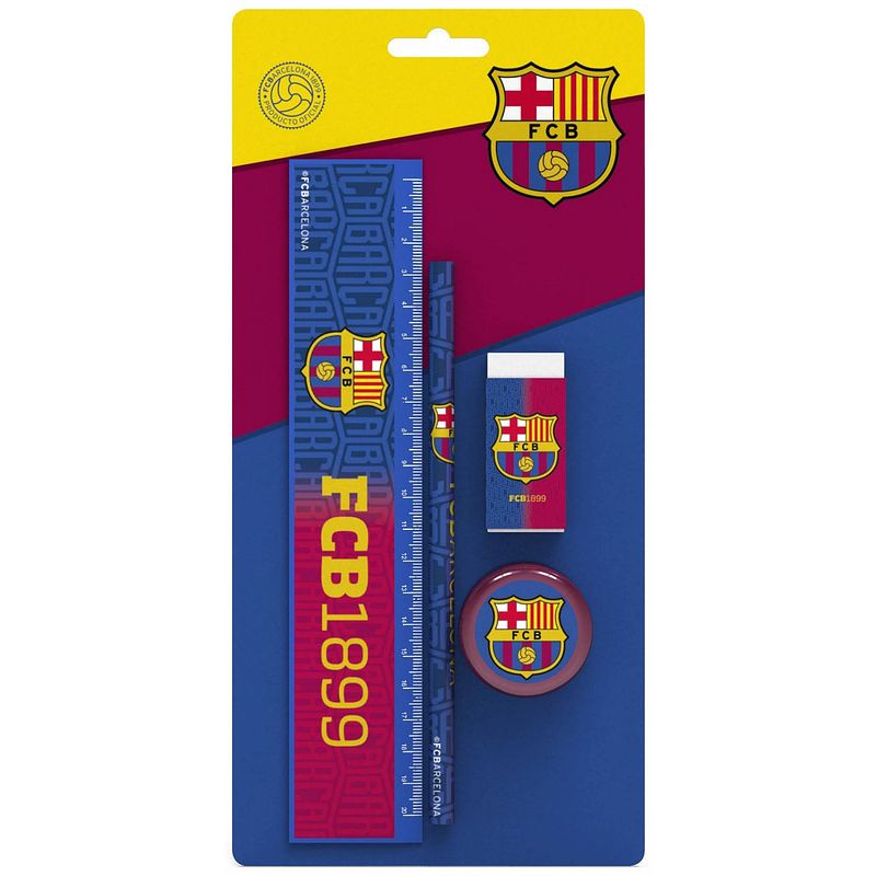 Foto van Fc barcelona schrijfset fcb1899 blauw/rood 4-delig