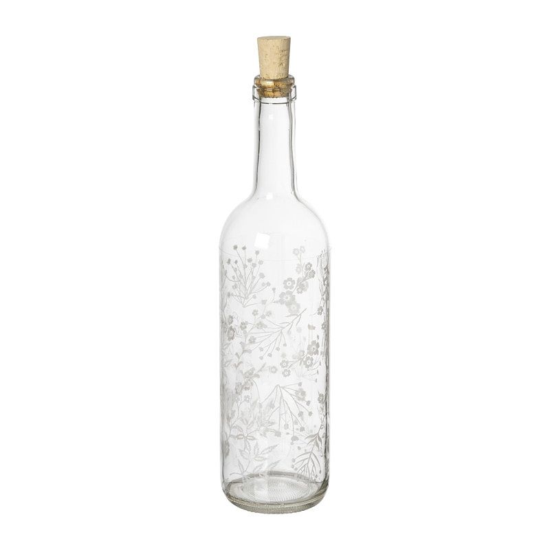 Foto van Waterfles met kurk - bloemen - 750 ml