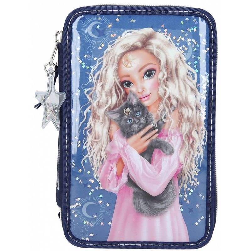 Foto van Topmodel etui moonlight meisjes 12,5 x 20 cm blauw 44-delig