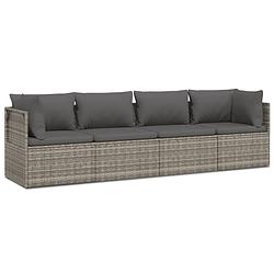 Foto van Infiori 4-delige loungeset met kussens poly rattan grijs