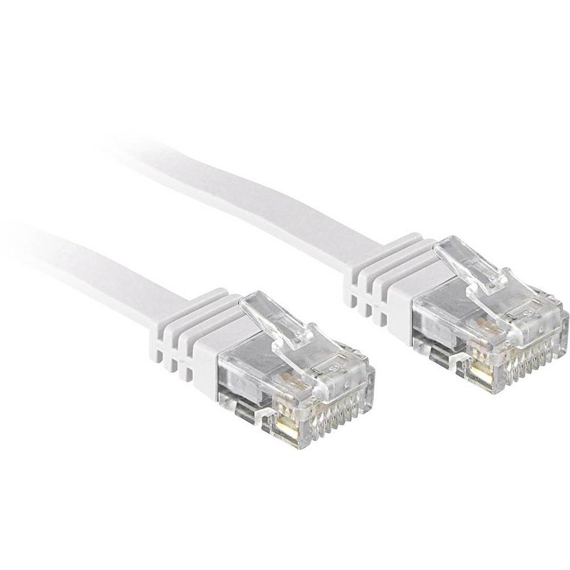 Foto van Lindy 47500 rj45 netwerkkabel, patchkabel cat 6 u/utp 30.00 cm wit snagless 1 stuk(s)