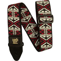 Foto van Ernie ball classic jacquard strap 5339 primal red gitaarband