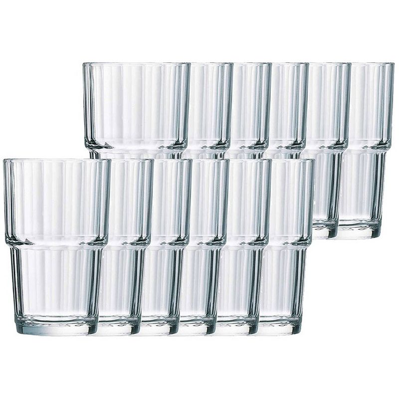 Foto van 12x drinkglazen/waterglazen transparant norvege 270 ml - drinkglazen