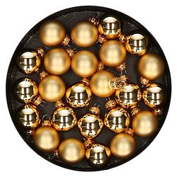 Foto van Othmar decorations mini kerstballen van glas - 24x - goud - 2,5 cm - kerstbal