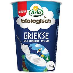 Foto van Arla biologisch griekse stijl yoghurt 10% vet 450g bij jumbo