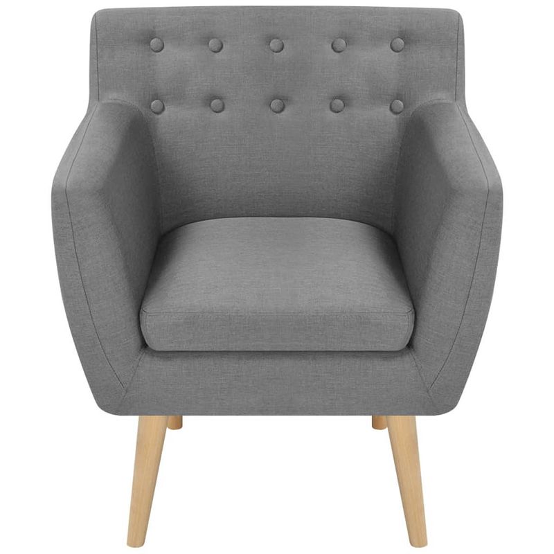 Foto van The living store fauteuil x - fauteuils - 70 x 59 x 74 cm - lichtgrijs