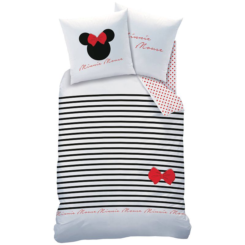 Foto van Disney minnie mouse dekbedovertrek stripes - eenpersoons - 140 x 200 cm - katoen