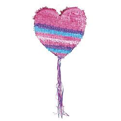 Foto van Boland piñata meisjes hart roze/paars/blauw 37 x 36 cm