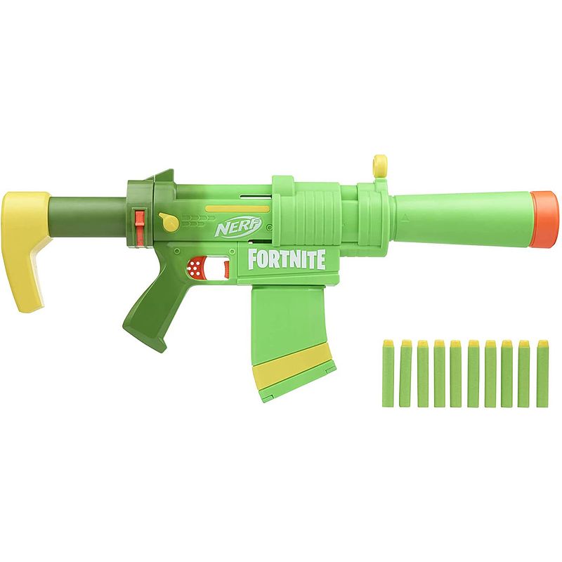 Foto van Nerf speelpistool fortnite smg zesty 56 cm groen 4-delig