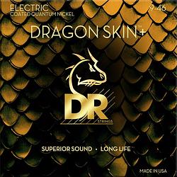 Foto van Dr strings dragon skin+ coated electric guitar light to medium 9-46 voor elektrische gitaar