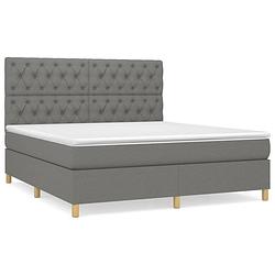 Foto van The living store boxspringbed - - bed - 203x160x118/128 cm - pocketvering matras - middelharde ondersteuning -