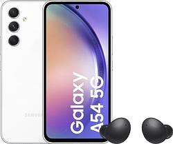 Foto van Samsung galaxy a54 256gb wit 5g + galaxy buds 2 zwart