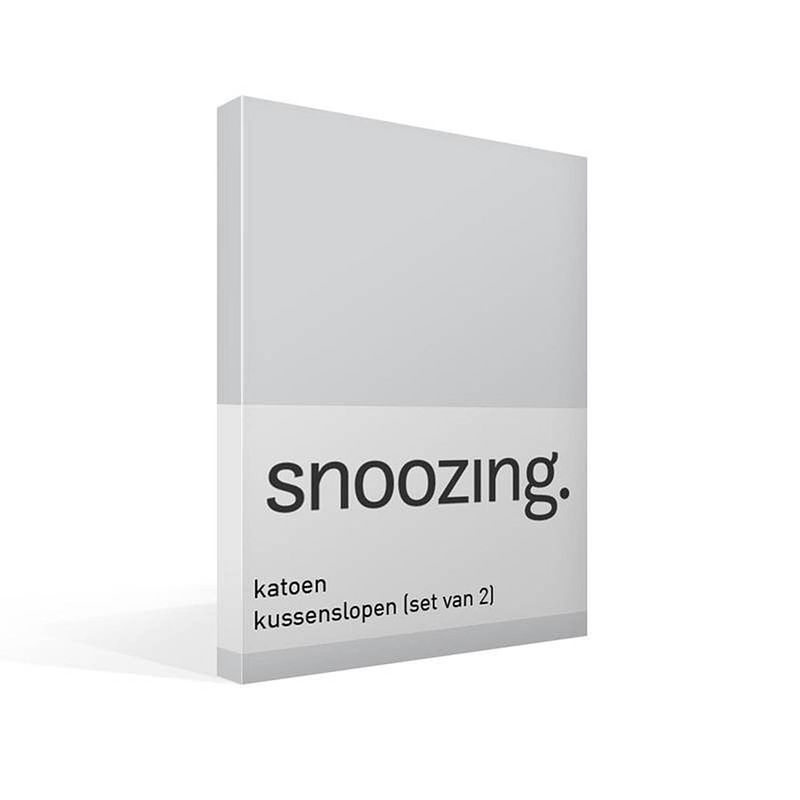 Foto van Snoozing - kussenslopen - set van 2 - katoen - 50x70 - grijs