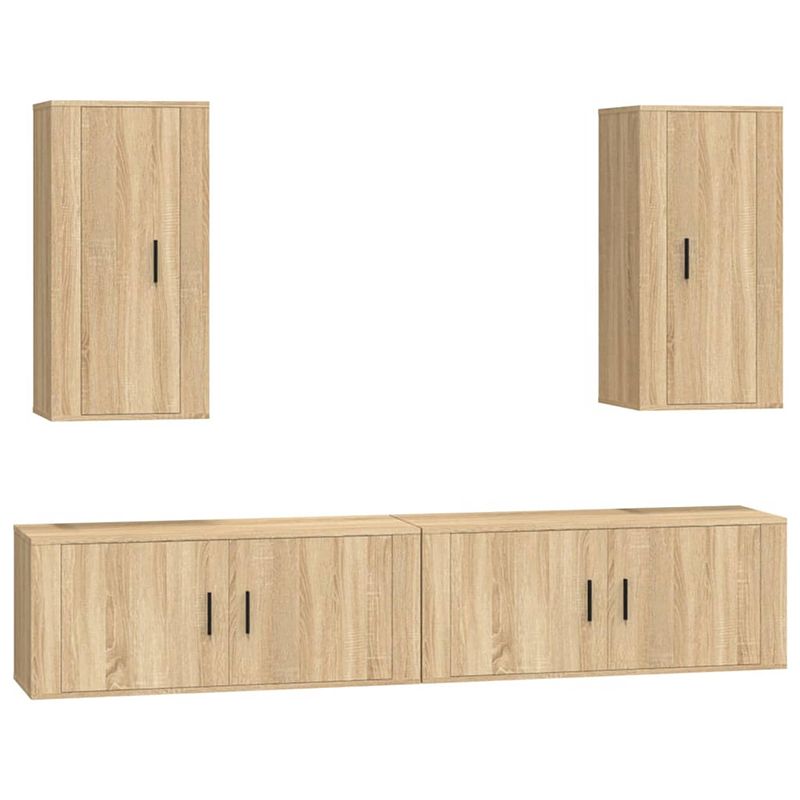 Foto van The living store tv-set sonoma eiken - 2x 100x34.5x40 cm - 2x 40x34.5x80 cm