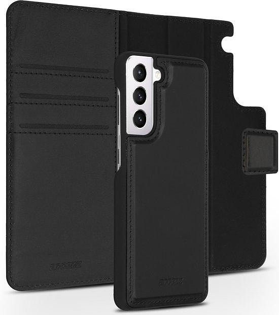 Foto van Accezz premium leather 2 in 1 wallet bookcase samsung galaxy s21 telefoonhoesje zwart