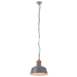 Foto van The living store hanglamp industrieel - grijs - ijzer en mangohout - 32 x 130 cm