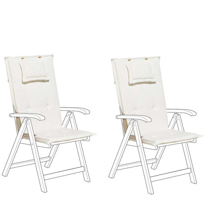 Foto van Beliani toscana/java - stoelkussen set van 2-wit-polyester