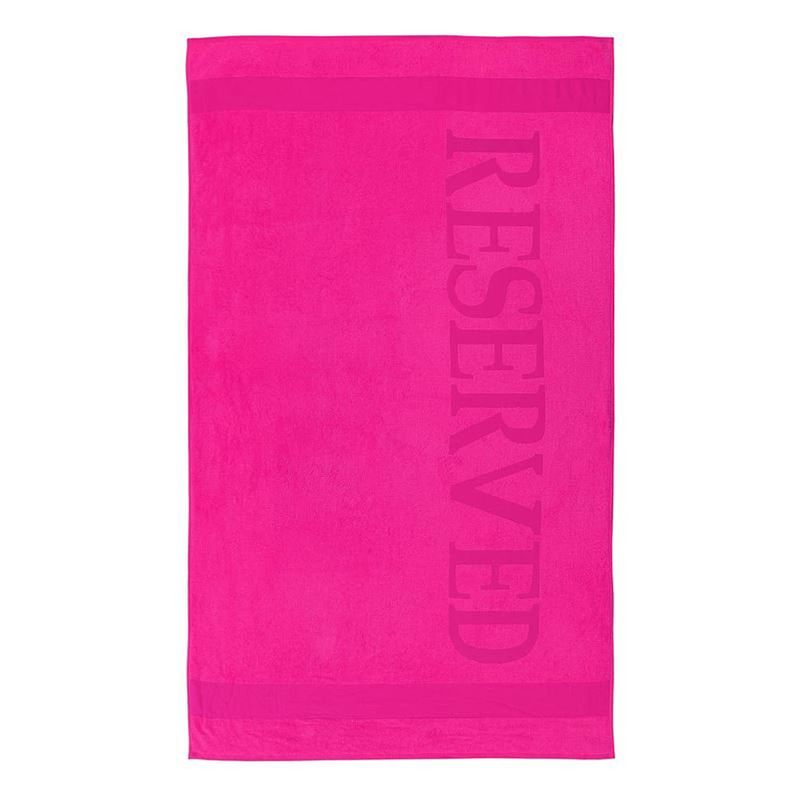 Foto van Reserved strandlaken - 100% katoen - 100x180 cm - roze