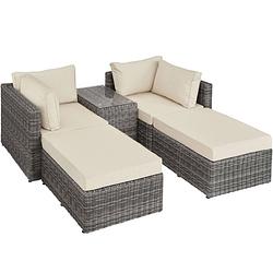 Foto van Tectake - wicker loungeset san domino grijs - 403169