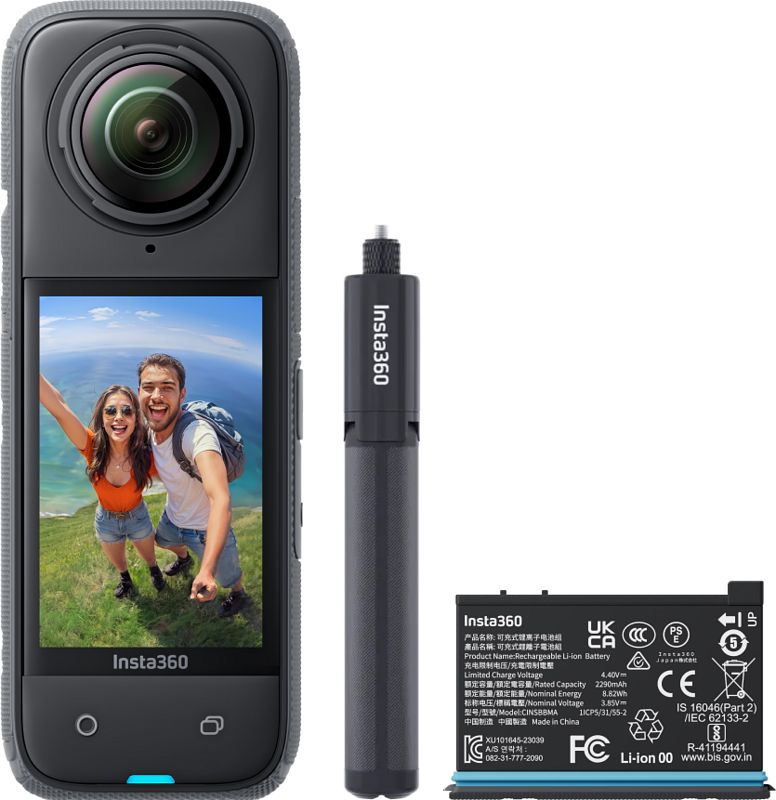 Foto van Insta360 x4 + accu + invisible selfie stick