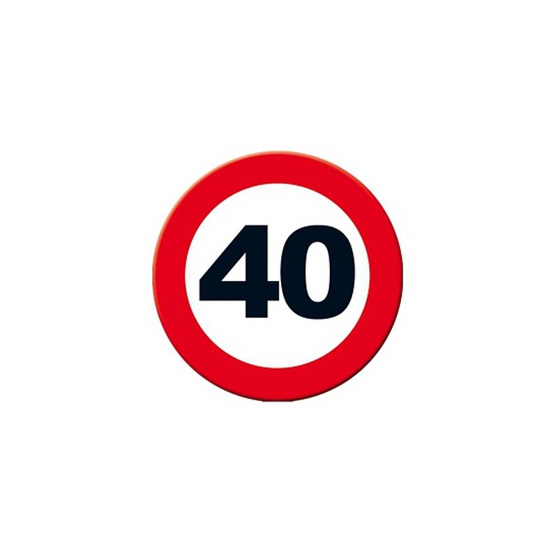 Foto van Decoratie verkeersbord 40 jaar 49 cm - feestdecoratieborden