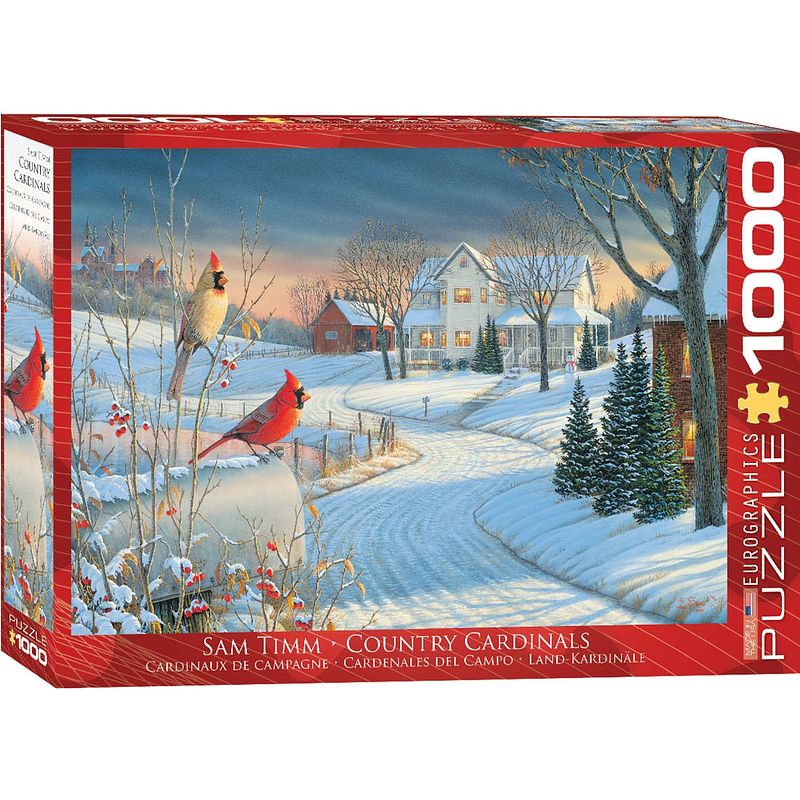 Foto van Eurographics puzzel country cardinals - sam timm - 1000 stukjes