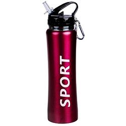 Foto van Sport bidon drinkfles/waterfles sport print rood 600 ml - drinkflessen