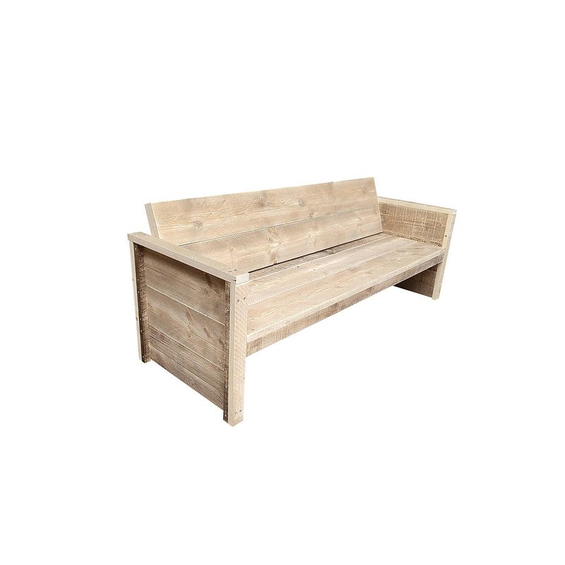 Foto van Wood4you - tuinbank vlieland - steigerhout bouwpakket -180lx72hx57d cm